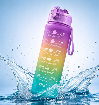 900ml Motivational Sports Water Bottle – Leakproof Travel Kettle